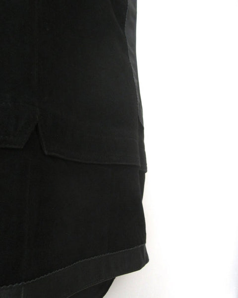 NOORA New Women's Vintage BLACK Suede Vest Coat & Genuine Black Lambskin Leather Vest Coat Button Closure Western Biker Women's Vest Coat ST0222 - Noora International