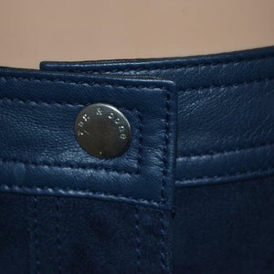 NOORA NWT Navy Blue Suede 'Soggy Skirt' Mini Skirt vintage suede skirt retro skirt suede mini skirt SJ150 - Noora International