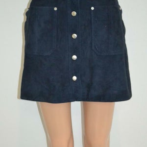 NOORA NWT Navy Blue Suede 'Soggy Skirt' Mini Skirt vintage suede skirt retro skirt suede mini skirt SJ150 - Noora International