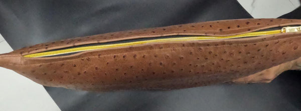 NOORA Ostrich Print leather Pillow Cover Square Tan Brown Leather Pillow Cover Decorative Throw Covers for Living Room & Bedroom Home Décor | JS45 - Noora International