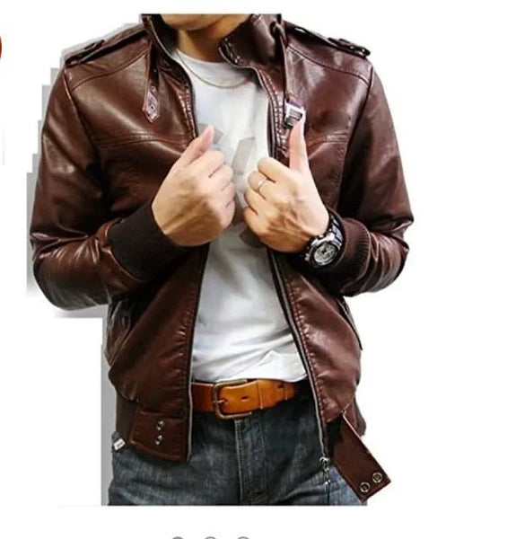 NOORA Outerwear Handmade New Black Friday Men Designer Wine Color Lambskin Bomber Leather Jacket - Noora International