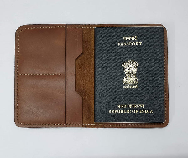 NOORA personalized wallet for men's Brown Wallet, Leather Passport Holder, Passport Wallet, Wanderlust Gift For men's -SK13 - Noora International