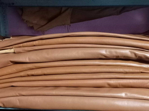 NOORA Premium Soft Lambskin soft leather Hides - Natural Tan 5 sqft WA49 - Noora International