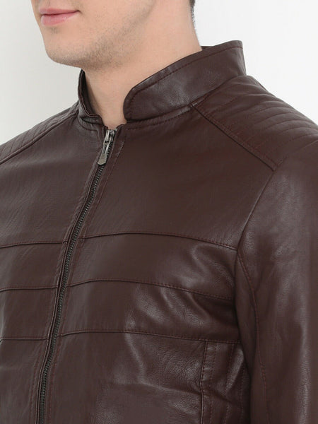Noora Real Lambskin Dark Brown Leather Jacket Men's Leather Stylish Smart Fit Leather Jacket NI-67 - Noora International