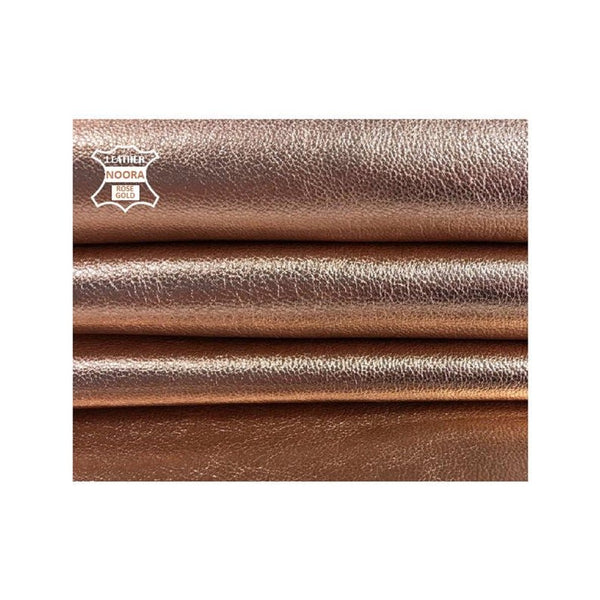 NOORA Rose gold Real leather piece, soft leather rose pink gold , genuine leather Lambskin Hide Dairy Leather - Noora International