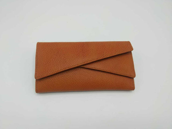 Noora Tan Quilted Lambskin Leather Classic WOC Handmade Clutch Bag QD 554 - Noora International