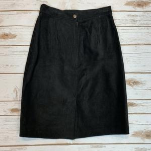 NOORA The Limited Women's Pencil Skirt Black Suede Leather Lined Career Classic Lambskin Leather Skirt WA40 - Noora International