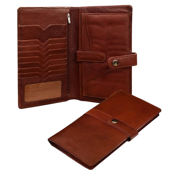 NOORA wallet for Men and Women| Brown Color Wallet| Cheque Book Holder| Card Credit Card Holder - Noora International