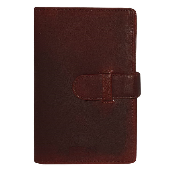 NOORA wallet for men's, Custom Wallet, BURGUNDY Leather purse, Passport Holder with Hoop Closure - Noora International