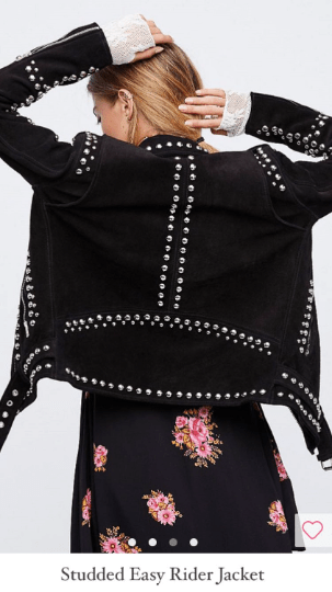 NOORA Woman Silver Studded Black SUEDE Leather Jacket, Steam Punk Biker Leather Jacket, Party Wear Jacket YK042 - Noora International