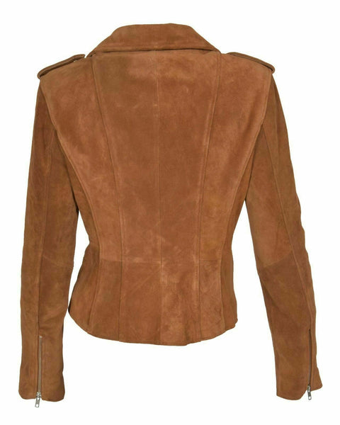 NOORA Women Fashion Coat Cow Lady Suede Leather Western Jacket Fringes BS-107 - Noora International