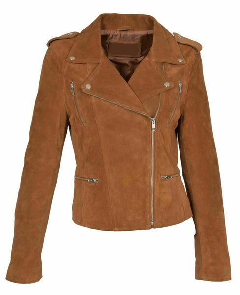 NOORA Women Fashion Coat Cow Lady Suede Leather Western Jacket Fringes BS-107 - Noora International