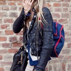 Noora Women Genuine Lambskin Leather Jacket | Stylish Black Biker Leather Motorcycle Quilted Slim fit Jacket | - Noora International