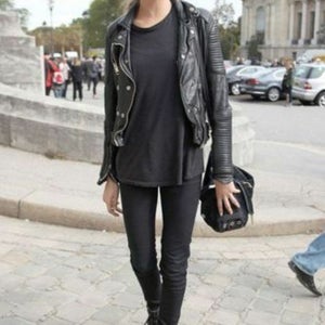 Noora Women Genuine Lambskin Leather Jacket | Stylish Black Biker Leather Motorcycle Quilted Slim fit Jacket | - Noora International