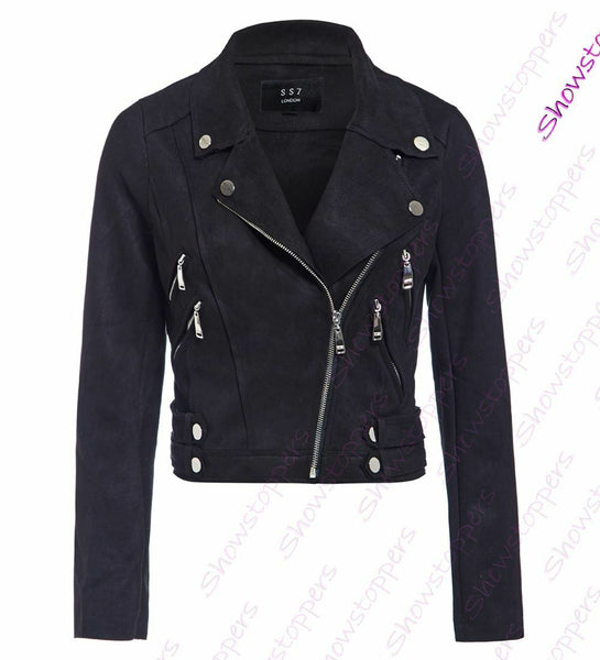 NOORA Women Ladies Leather Jacket Coats Zip Up Biker Flight Casual BS-103 - Noora International
