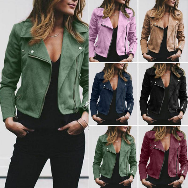 NOORA Women Ladies Leather Jacket Coats Zip Up Biker Flight Casual BS -104 - Noora International