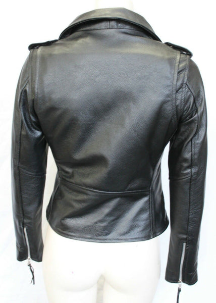 NOORA Women Ladies Leather Jacket Coats Zip Up Biker Flight Casual BS-105 - Noora International