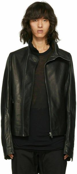 NOORA Women Long Style Leather Natural Lambskin Leather with coller jacket SP47 - Noora International