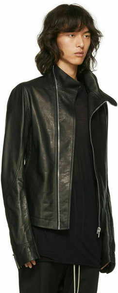 NOORA Women Long Style Leather Natural Lambskin Leather with coller jacket SP47 - Noora International