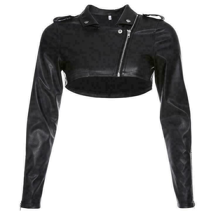 Women Sexy Steampunk Goth Bolero Long Sleeve Shrug Jacket Leather – view 2