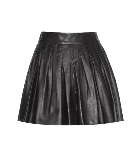 Noora Women's Black Lambskin Knife Pleated Leather Skirt | Designer Black Above Knee Leather Skirt | Black knife pleated mini skirt SU0105 - Noora International