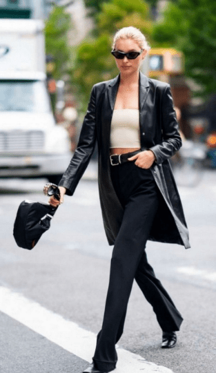 NOORA Womens Black Leather Long Open Trench Coat | Winter Wear Trench Coat | Designer Trench Coat | ST094 - Noora International