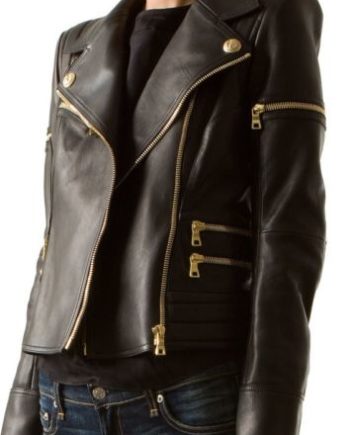 Noora Women's Black Motorcycle Leather Jacket ST0201 - Noora International