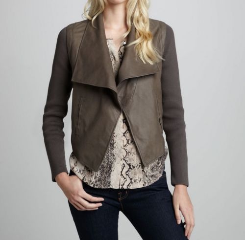 Noora Women's Brown Combination of Suede & Leather Jacket ST0346 - Noora International