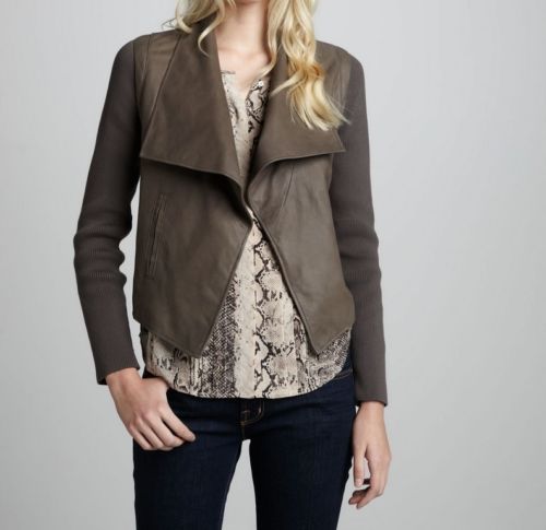 Noora Women's Brown Combination of Suede & Leather Jacket ST0346 - Noora International