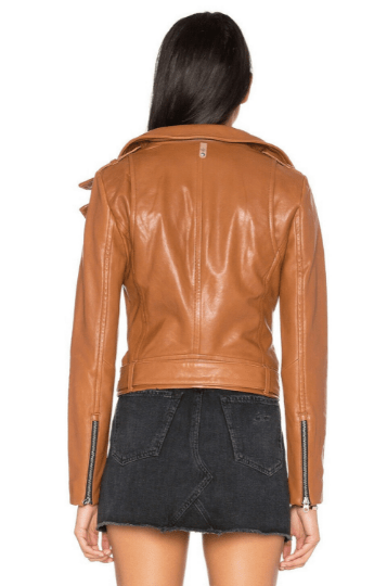 NOORA Womens Brown Leather Biker Jacket With Zipper & Pocket | Belted Jacket | Zip On Sleeves | ST057 - Noora International