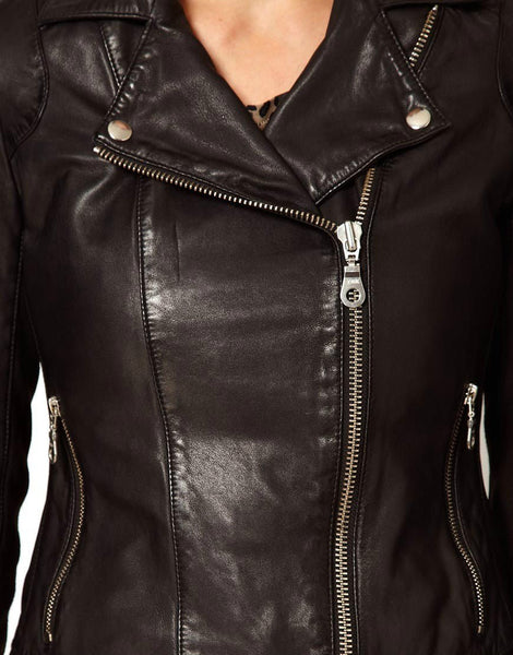 Noora Women's Classic Leather jacket Biker Style Leather Jacket ST0304 - Noora International