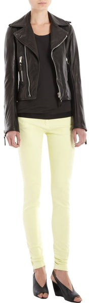 Noora Women's Cropped and fitted Black Lambskin Leather jacket ST0206 - Noora International