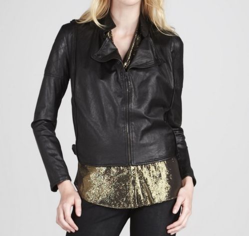 Noora Women's Cropped Black Leather Jacket ST0208 - Noora International