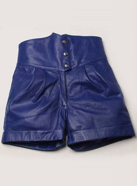 NOORA Womens & Girls Black HOT Lady Short Pant, Ladies Original Lambskin Leather Shorts Pant With Snap Bottons Zipper Shorts SB385 - Noora International
