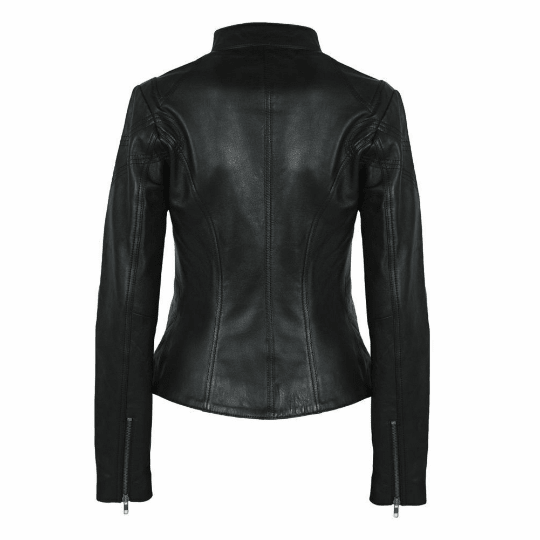 Noora Women's & Girls Leather jacket, Ladies Black Leather Biker Jacket, Casual Slim Fit Jacket, Glossy Party Jacket YK17 - Noora International