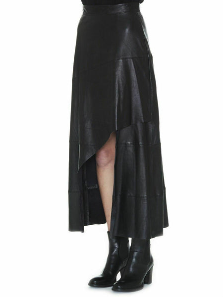 Noora Women's High Waist Long Skirts Swing Leather Cross Flared A-Line Dress ST0344 - Noora International