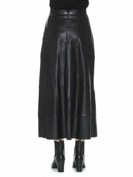 Noora Women's High Waist Long Skirts Swing Leather Cross Flared A-Line Dress ST0345 - Noora International