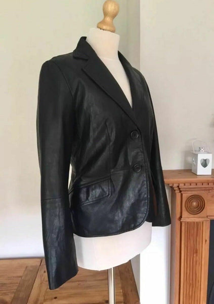 Noora Womens Ladies Real Soft Leather Racing Style Biker Jacket NEW L5 - Noora International