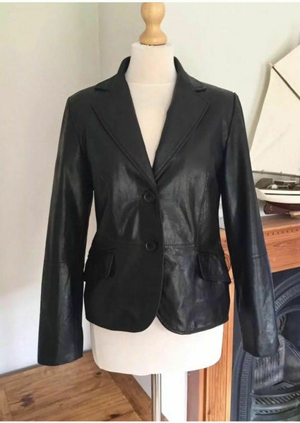 Noora Womens Ladies Real Soft Leather Racing Style Biker Jacket NEW L5 - Noora International