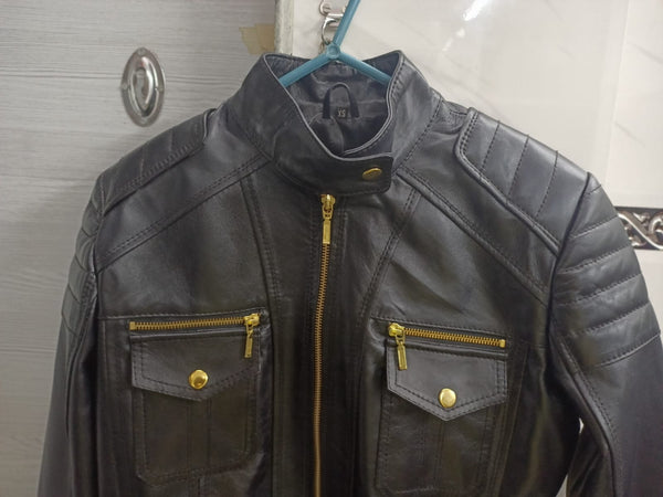 Noora Women's Lambskin Black Leather Jacket | Motorcycle Slim Fit Biker Jacket | Western Party Wear Jacket |Gift For Her - Noora International