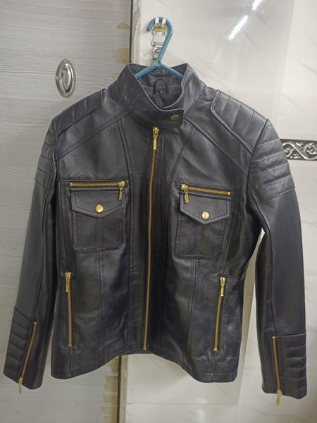 Noora Women's Lambskin Black Leather Jacket | Motorcycle Slim Fit Biker Jacket | Western Party Wear Jacket |Gift For Her - Noora International