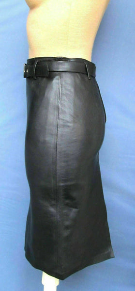 Noora Womens Lambskin Black Leather pencil skirt 100% Genuine SK-20 - Noora International