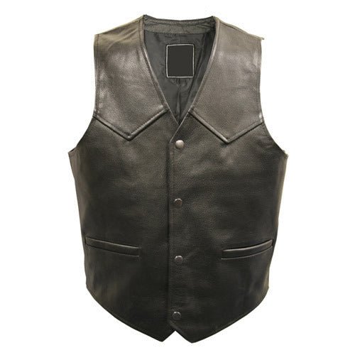 NOORA Womens Lambskin Black Leather Vest Coat For Biker With Button & Pocket | Sleeveless | Slim Fit | ST0169 - Noora International