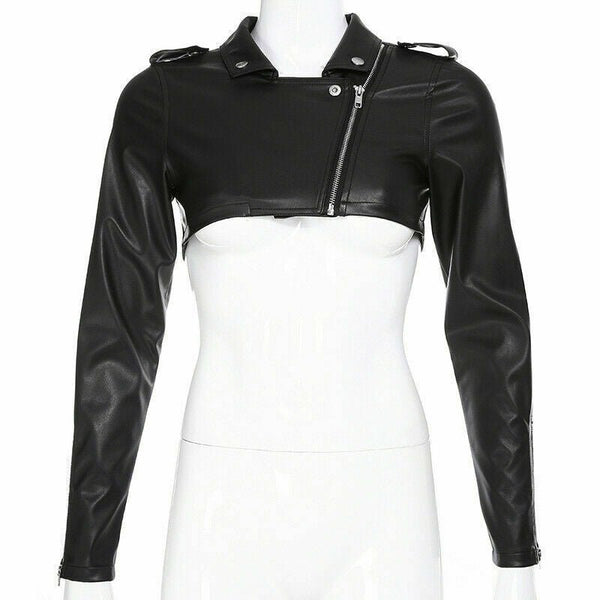 Noora Womens Lambskin Leather Cropped Moto Slim Fit Bolero Biker Jacket SJ177 - Noora International