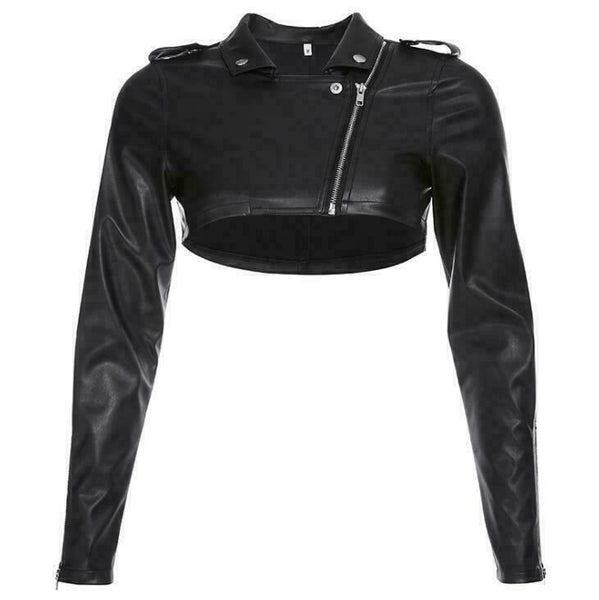 Noora Womens Lambskin Leather Cropped Moto Slim Fit Bolero Biker Jacket SJ177 - Noora International