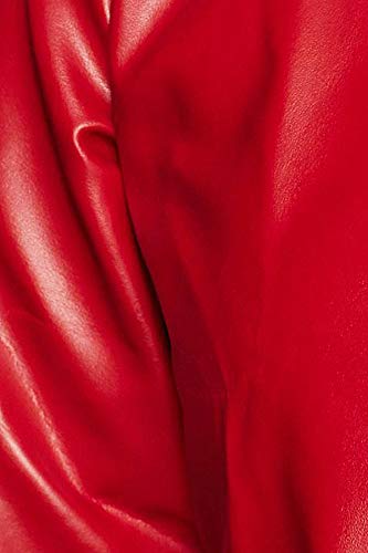 NOORA Womens Lambskin Shinny Red Leather Jacket, Motorcycle Biker With Zipper & Zip Pocket Jacket JS16 - Noora International