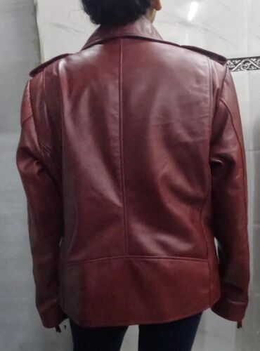 Noora Women's Maroon Lambskin Leather Jacket |Motorcycle Slim Fit Designer Biker Jacket | Western Wear Leather Jacket | - Noora International