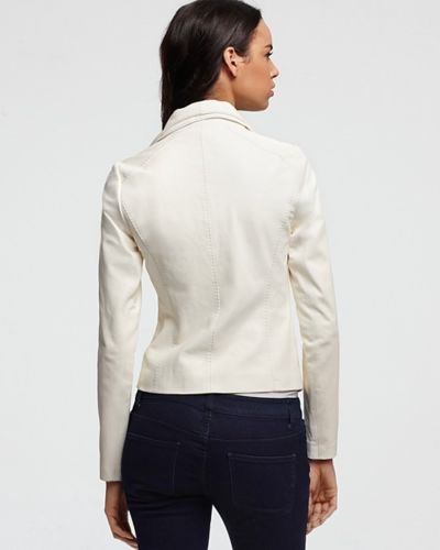 Noora Women’s pure white leather jacket ST0276 - Noora International