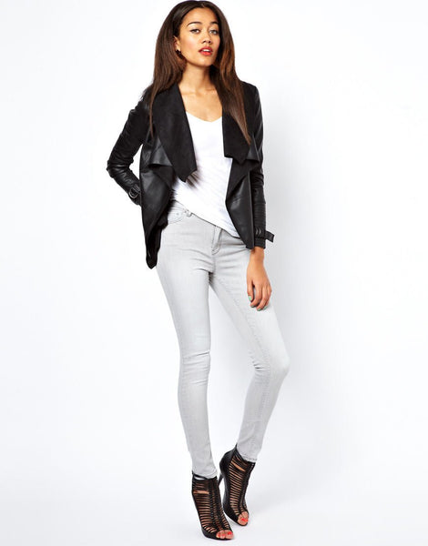 Noora Women's Sheepskin Leather Jacket Black | Stylish Biker Slim Fit Outerwear Long Sleeve Short Leather Jacket | Gift for Christmas | ST02 - Noora International