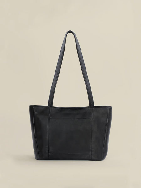 Noora Women's Simple Black Leather Handbag Made with Pure Leather BS-120 - Noora International